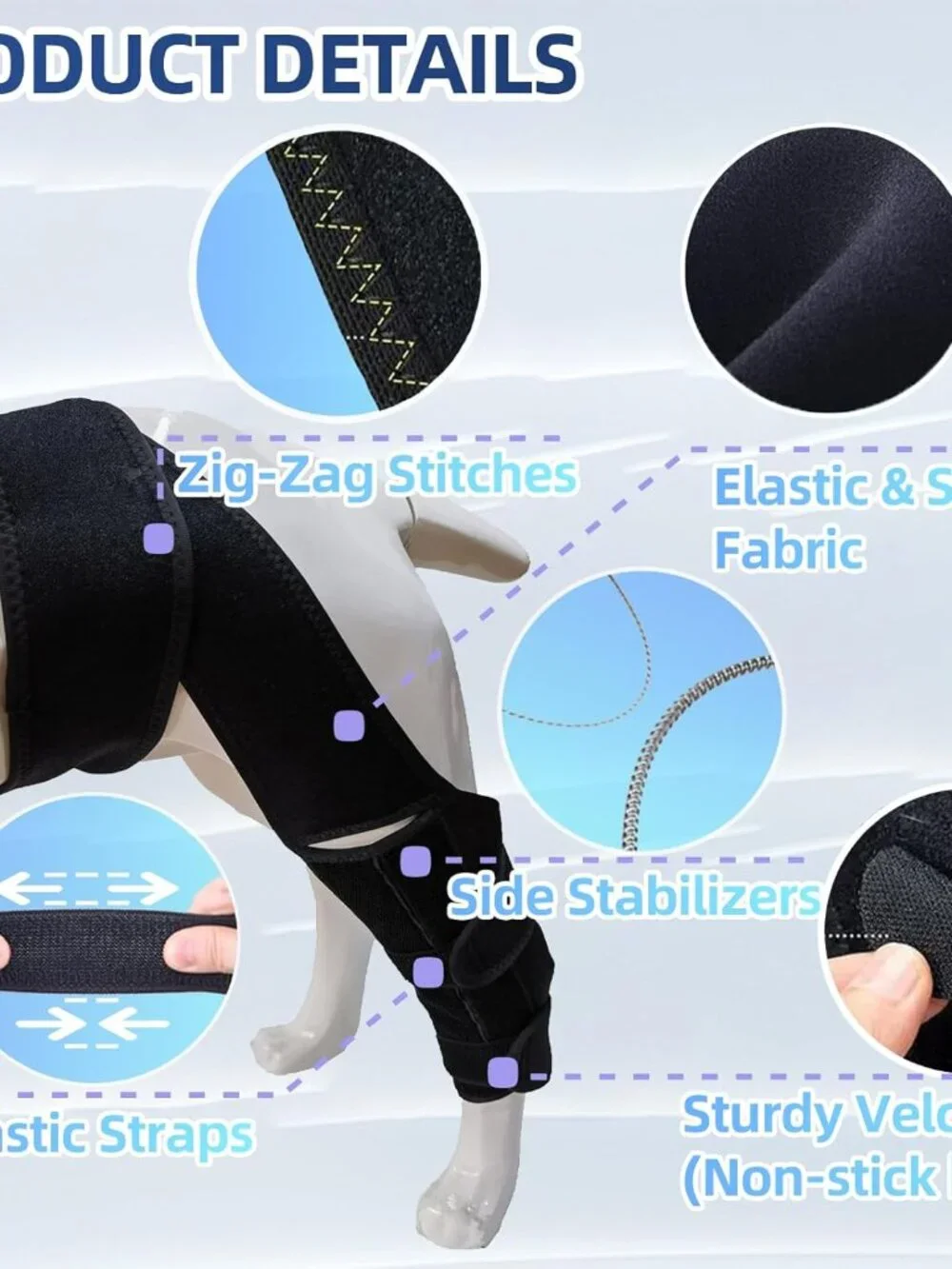 Dog Knee Brace for Torn ACL Hind Leg, Dual-Leg CCL Support with Vest Harness